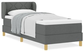 Boxspring Ágy Matraccal Sötétszürke Színben, 80x200 cm, Szövet