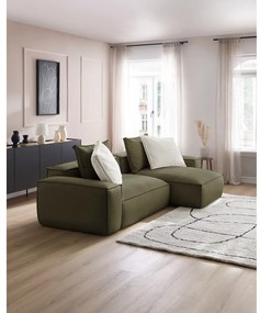 Zöld bőrutánzat sarokkanapé (variálható) Boheme – Bobochic Paris