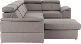 Ülőgarnitúra, szükésbarna Taupe, balos kivitel, SEGORIA ROH U