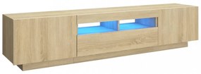 sonoma tölgy színű TV-szekrény LED-lámpákkal 180 x 35 x 40 cm