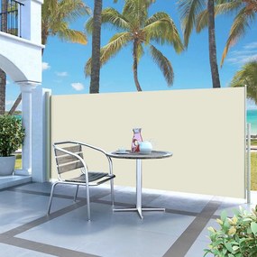 krémszínű behúzható oldalsó napellenző 120 x 300 cm
