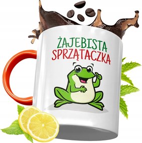 Narancssárga Bögre Takarítónőnek Ajándék fényképes nyomattal