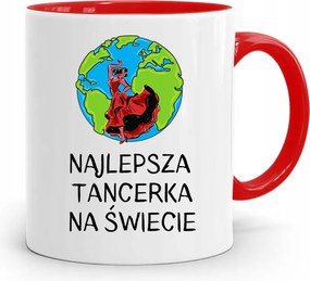 Táncosnőnek Piros Bögre Születésnapi Ajándéknak, fényképes nyomattal