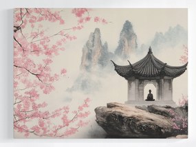 Poszter Japán Ázsia Templom Meditáció Cseresznye Hegyek 80x60