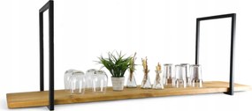 Mennyezeti polc akasztós Loft Industrial Tömör fa 120cm x 30cm