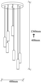 Fekete-aranyszínű függőlámpa ø 40 cm Tempo – Opviq lights