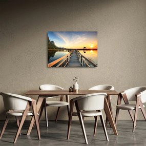 Fából készült móló képe (üvegen) (70x50 cm)
