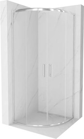 Mexen RIO - Negyedkör alakú zuhanykabin 80x80 cm, átlátszó üveg-króm profil, 863-080-080-01-00