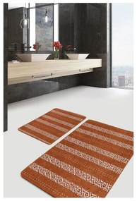 Barna bársony fürdőszobai kilépő szett 2 db-os 60x100 cm – Mila Home