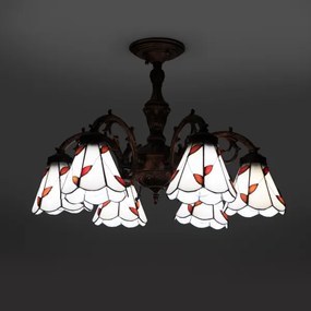 Brilagi - Tiffany vitrázs felületre szerelt csillár FOLIA 6xE27/60W/230V átmérő 60 cm