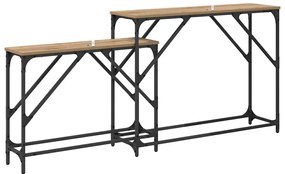 vidaXL Konzolasztal 2 pcs Artisan tölgy 100 x 28 x 75 cm Faanyag