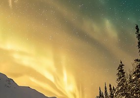 Poszter 59,4x42cm Északi fény Télen