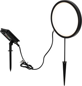 2 db fekete Adalind talajszpotlámpa szett 50 cm, újratölthető LED-del és napelemmel, IP65
