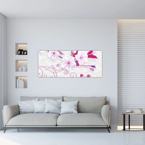 Virággal ellátott gally képe (120x50 cm)