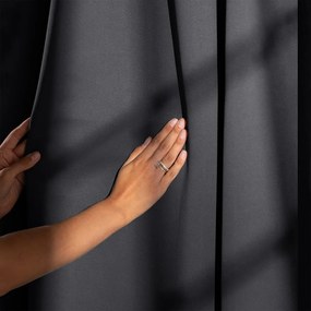 Sötétszürke sötétítő termo függöny 140x245 cm Pleat – Restilo