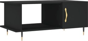 vidaXL fekete szerelt fa dohányzóasztal 90 x 50 x 40 cm