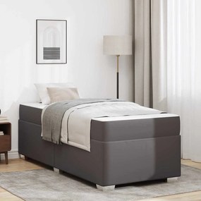 Ágykeret Szürke 90 x 200 cm Műbőr