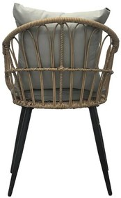 Autronic Kerti szék szett, 2 db, fém, műrattan, természetes, AZ-F1406 NAT