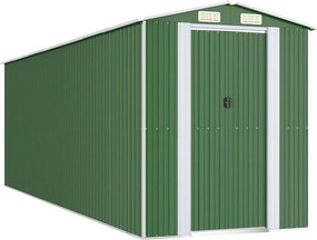 vidaXL zöld horganyzott acél kerti fészer 192x606x223 cm