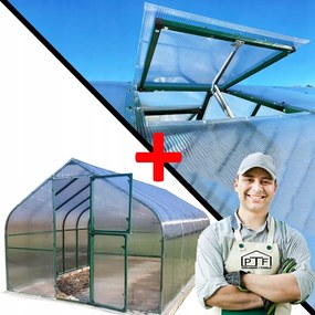 Üvegház Polikarbonát Alagút 12M2 300X400 Ptf Lengyel Zöld +ablak A Csomagban