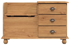 előszobai tárolópad ASKIM&quot; Mézbarna 100x39x62 cm Tömör fenyő&quot;