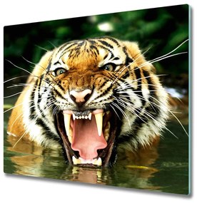 Üveg vágódeszka ordító tigris 60x52 cm
