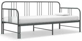 Szürke fém kihúzható kanapéágy-keret 90 x 200 cm