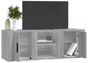 szürke sonoma színű szerelt fa TV-szekrény 100x31,5x35 cm