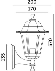 Kültéri fali lámpa 1xE27/60W/230V IP44 fekete