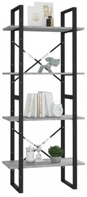 4 szintes szürke sonoma szerelt fa könyvszekrény 60x30x140 cm