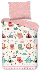 Rózsaszín pamut gyerek ágyneműhuzat babaágyhoz 100x135 cm Wise – Good Morning