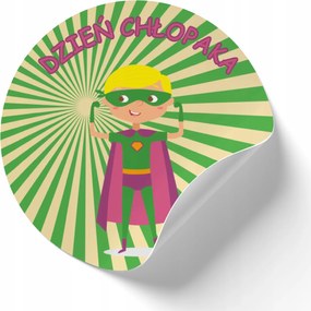 Fiúk napja öntapadós matricák kerek ajándék dekoráció A78