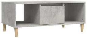Betonszürke szerelt fa dohányzóasztal 90x50x36,5 cm