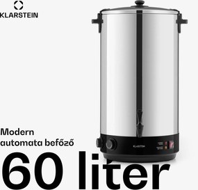Klarstein KonfiStar 60, befőzőautomata, italadagoló, 60 l, 2500 W, 100 °C, 120 perc, rozsdamentes acél