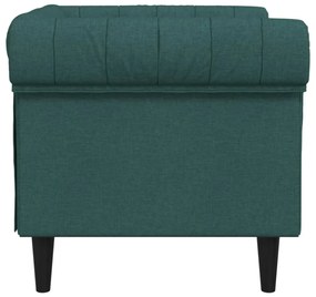 sötétzöld szövet Chesterfield kanapé