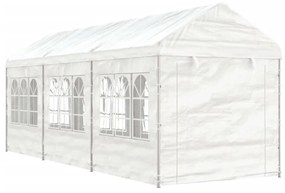 fehér polietilén pavilon tetővel 6,69 x 2,28 x 2,69 m