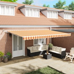 Automatikus Behúzható Árnyékoló LED Sárga és Narancs 500x300 cm