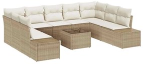 Kerti Kanapé Szett 10 pcs bézs és krémszínű 289 x 209 x 85 cm