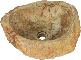 Krémszínű őskő mosdókagyló 45x35x15 cm