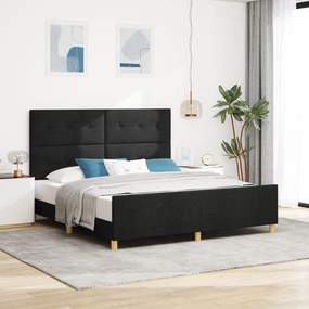 Fekete Ágykeret 180x200 cm Textil