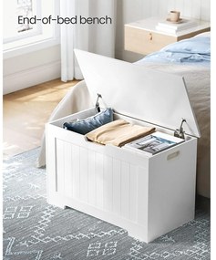 Tároló láda, játéktároló, fehér 76x40x48cm