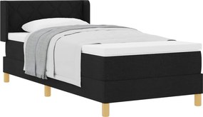 vidaXL Boxrugós ágy matracmal Fekete 200 x 100 cm Poliészter