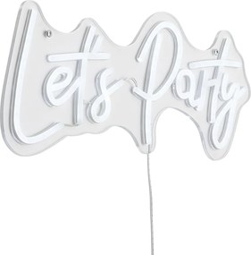 Neon fali lámpa fehér LED-del - Let's Party