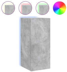 betonszürke falra szerelhető TV-szekrény LED-del 30,5x35x70 cm