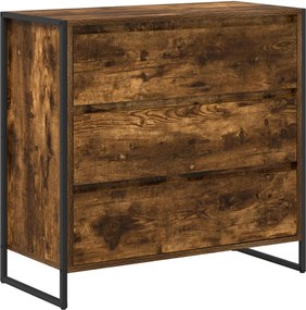 vidaXL Széf fiókkal Füstös tölgy 79 x 36 x 75.5 cm Faanyag