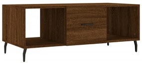 Barna tölgyszínű szerelt fa dohányzóasztal 102 x 50 x 40 cm