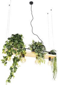 Ipari lógólámpa fekete fával 4-lámpás - Shelf