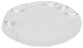 Fehér porcelán tányér 3D elemekkel MADARAK, közepes