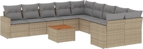 vidaXL 11részes vegyes bézs polyrattan kerti ülőgarnitúra párnákkal
