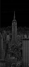 Flizelin fotótapéta New York Fekete-fehér város panoráma 91x211 +ragasztó